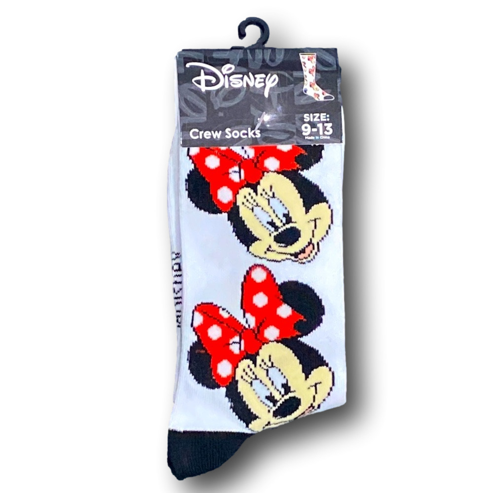3/$20 Minnie Mouse Disney Funny Novelty Crew Socks - NWT